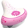 Kids Bicycle Seat Saddle for Girls & Boys | Waterproof Wide, Soft Bike Cushion, Dual Shock Absorbing, Fit for 12 14 16 18 20 or 20 22 24 26 inch Mountain Road Bike(Pink)