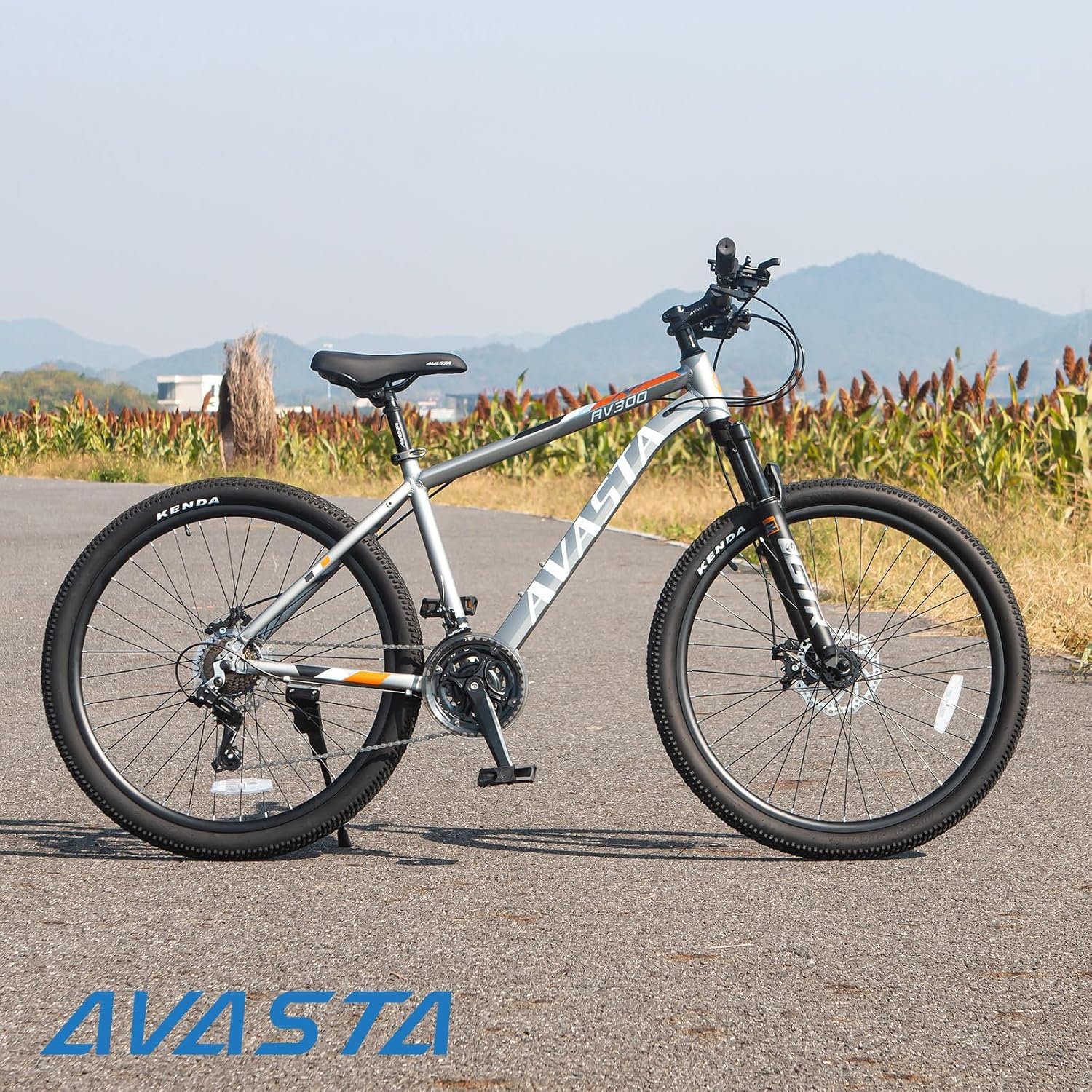 image:imageAV300 26 275 Inch Mountain Bike MTB for Adult Man Women Male Lightweight Aluminum Alloy Frame Dual Disc Brakes Front Suspension 21Speed Gear Shifter Half Hidden Brake CablesGray