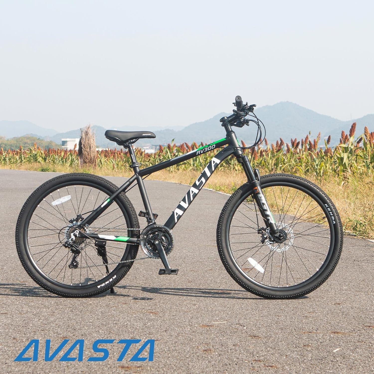 image:imageAV300 26 275 Inch Mountain Bike MTB for Adult Man Women Male Lightweight Aluminum Alloy Frame Dual Disc Brakes Front Suspension 21Speed Gear Shifter Half Hidden Brake CablesBlack