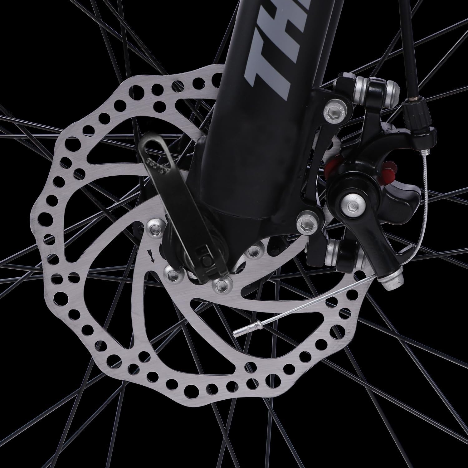 image:imageThrax 24 26 275 Inch Adult Men Male and Women MTB Mountain Bike High Tensile Steel Frame Dual Disc Brakes Front Suspension Smooth 21Speed Gear Shifters Half Hidden Brake CablesWhite