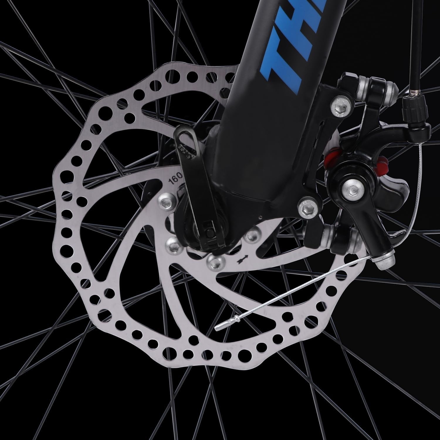 image:imageThrax 24 26 275 Inch Adult Men Male and Women MTB Mountain Bike High Tensile Steel Frame Dual Disc Brakes Front Suspension Smooth 21Speed Gear Shifters Half Hidden Brake CablesBlack