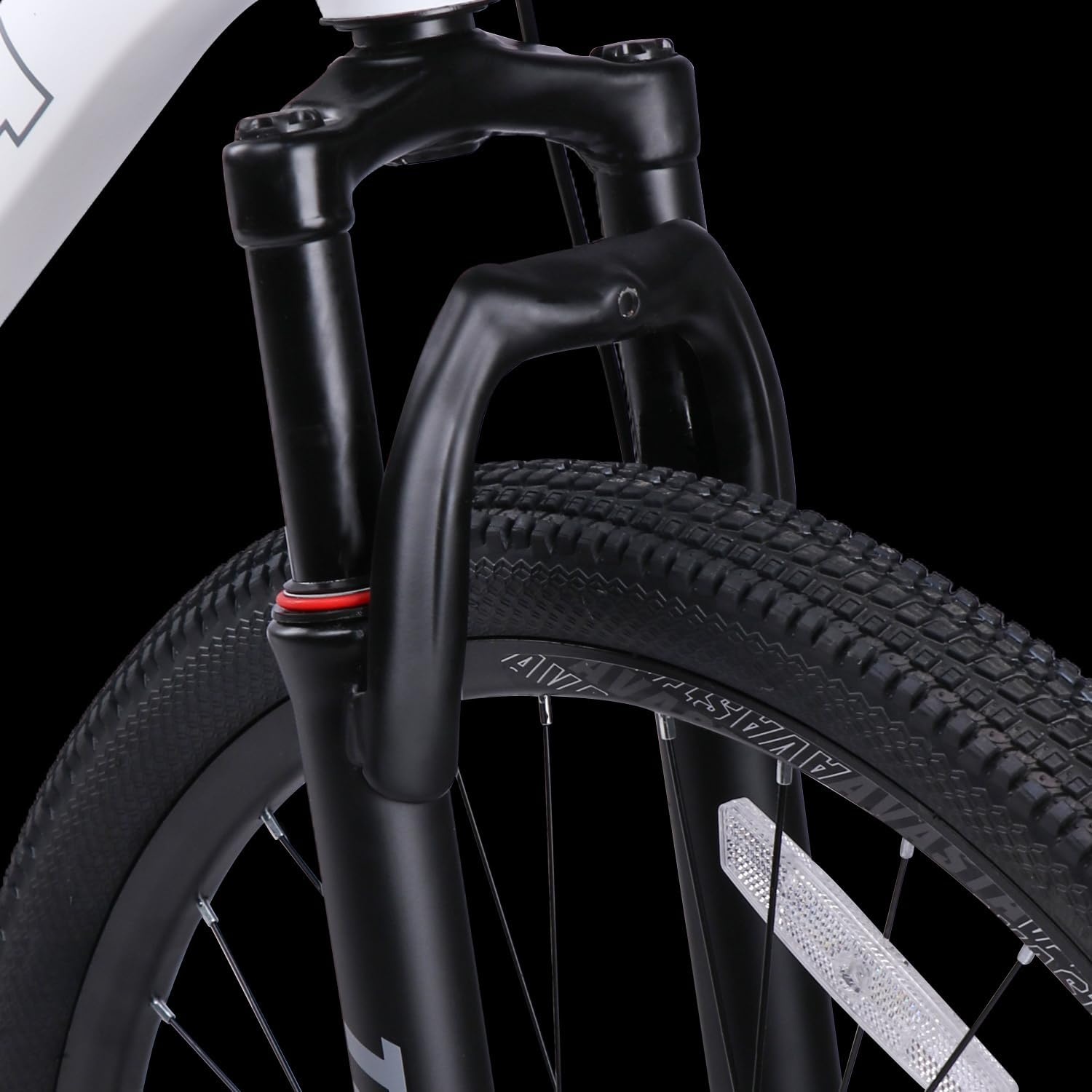 image:imageThrax 24 26 275 Inch Adult Men Male and Women MTB Mountain Bike High Tensile Steel Frame Dual Disc Brakes Front Suspension Smooth 21Speed Gear Shifters Half Hidden Brake CablesWhite