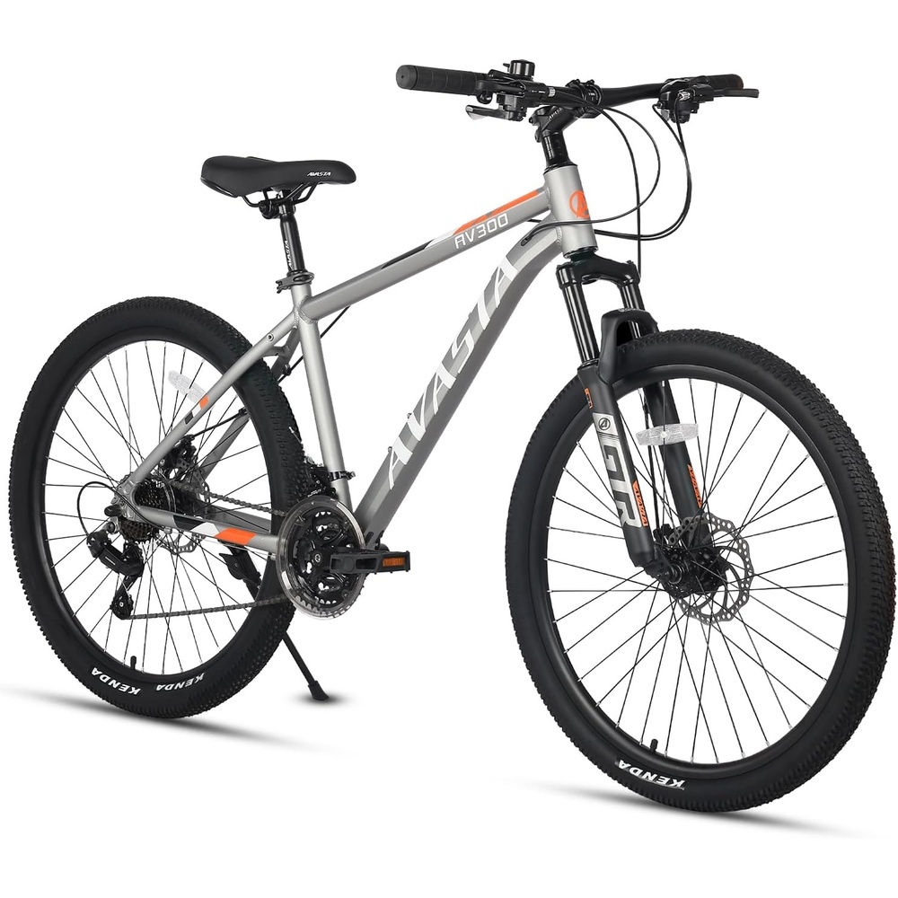 image:imageAV300 26 275 Inch Mountain Bike MTB for Adult Man Women Male Lightweight Aluminum Alloy Frame Dual Disc Brakes Front Suspension 21Speed Gear Shifter Half Hidden Brake CablesGray
