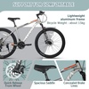 AV300 26 27.5 Inch Mountain Bike MTB for Adult Man Women Male | Lightweight Aluminum Alloy Frame, Dual Disc Brakes, Front Suspension, 21-Speed Gear Shifter, Half Hidden Brake Cables(Gray)