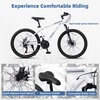 Thrax 24 26 27.5 Inch Adult Men Male and Women MTB Mountain Bike | High Tensile Steel Frame, Dual Disc Brakes, Front Suspension, Smooth 21-Speed Gear Shifters, Half Hidden Brake Cables(White)