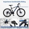 Thrax 24 26 27.5 Inch Adult Men Male and Women MTB Mountain Bike | High Tensile Steel Frame, Dual Disc Brakes, Front Suspension, Smooth 21-Speed Gear Shifters, Half Hidden Brake Cables(Black)