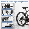 Thrax 24 26 27.5 Inch Adult Men Male and Women MTB Mountain Bike | High Tensile Steel Frame, Dual Disc Brakes, Front Suspension, Smooth 21-Speed Gear Shifters, Half Hidden Brake Cables(Charcoal Gray)