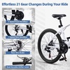Thrax 24 26 27.5 Inch Adult Men Male and Women MTB Mountain Bike | High Tensile Steel Frame, Dual Disc Brakes, Front Suspension, Smooth 21-Speed Gear Shifters, Half Hidden Brake Cables(White)