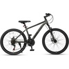 Thrax 24 26 27.5 Inch Adult Men Male and Women MTB Mountain Bike | High Tensile Steel Frame, Dual Disc Brakes, Front Suspension, Smooth 21-Speed Gear Shifters, Half Hidden Brake Cables(Charcoal Gray)