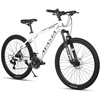 AV300 26 27.5 Inch Mountain Bike MTB for Adult Man Women Male | Lightweight Aluminum Alloy Frame, Dual Disc Brakes, Front Suspension, 21-Speed Gear Shifter, Half Hidden Brake Cables(White)