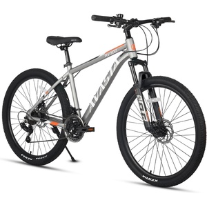 AV300 26 27.5 Inch Mountain Bike MTB for Adult Man Women Male | Lightweight Aluminum Alloy Frame, Dual Disc Brakes, Front Suspension, 21-Speed Gear Shifter, Half Hidden Brake Cables(Gray)