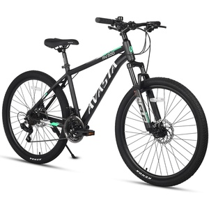 AV300 26 27.5 Inch Mountain Bike MTB for Adult Man Women Male | Lightweight Aluminum Alloy Frame, Dual Disc Brakes, Front Suspension, 21-Speed Gear Shifter, Half Hidden Brake Cables(Black)