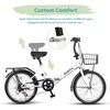 Quartet Folding Bike, 20/24 Inch, 7-Speed, Dual Brakes | Folds in seconds. Features 7-speed shifting, dual brakes, basket and rear rack for everyday city riding.(White)