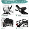 Quartet Folding Bike, 20/24 Inch, 7-Speed, Dual Brakes | Folds in seconds. Features 7-speed shifting, dual brakes, basket and rear rack for everyday city riding.(Gray)