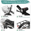 Quartet Folding Bike, 20/24 Inch, 7-Speed, Dual Brakes | Folds in seconds. Features 7-speed shifting, dual brakes, basket and rear rack for everyday city riding.(Black)