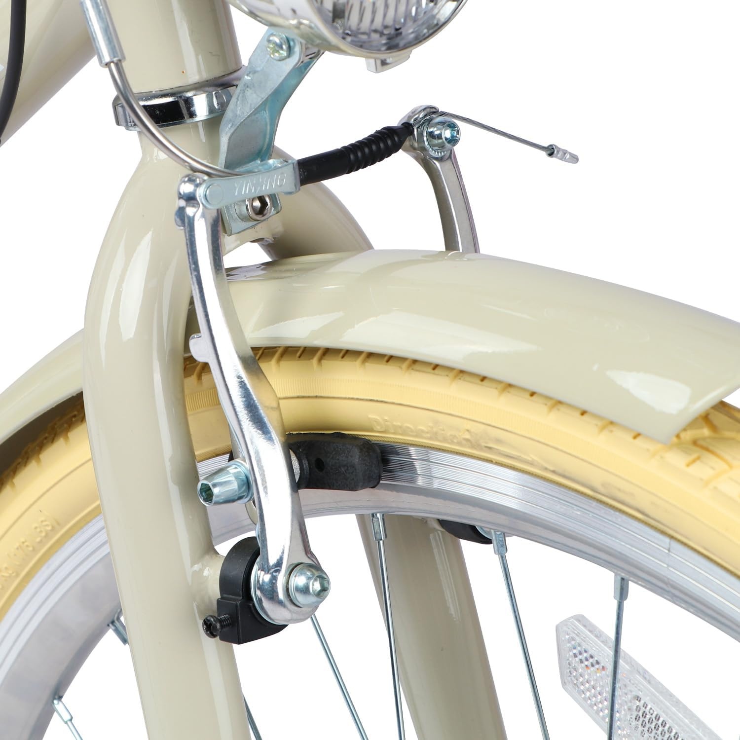 image:imageAVASTA Vela 26 Inch High Tensile Steel Frame Women Female Hybrid BikeBeige Frame with Beige Tires