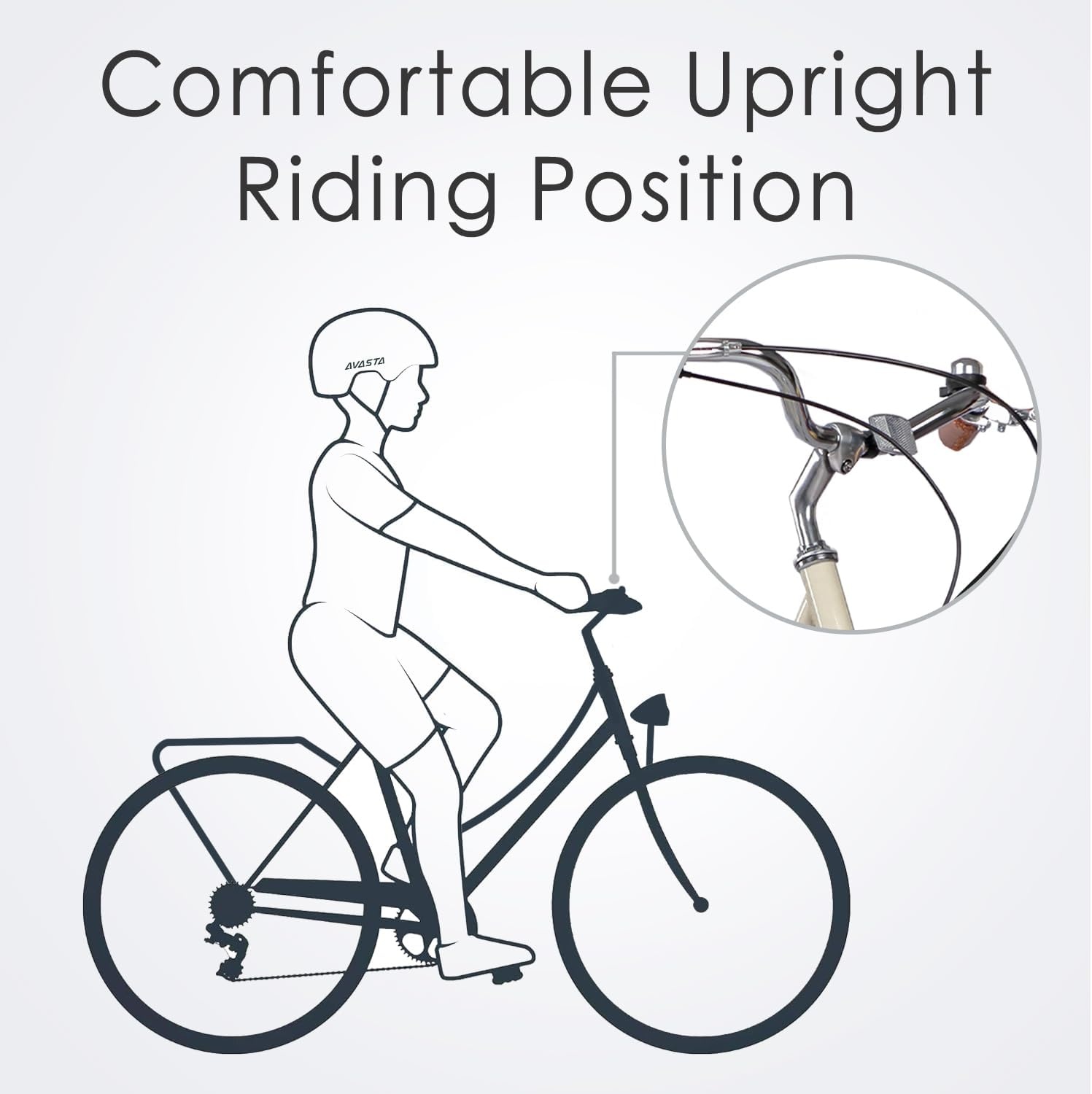 image:imageAVASTA Vela 26 Inch High Tensile Steel Frame Women Female Hybrid BikeBeige Frame with Black Tires
