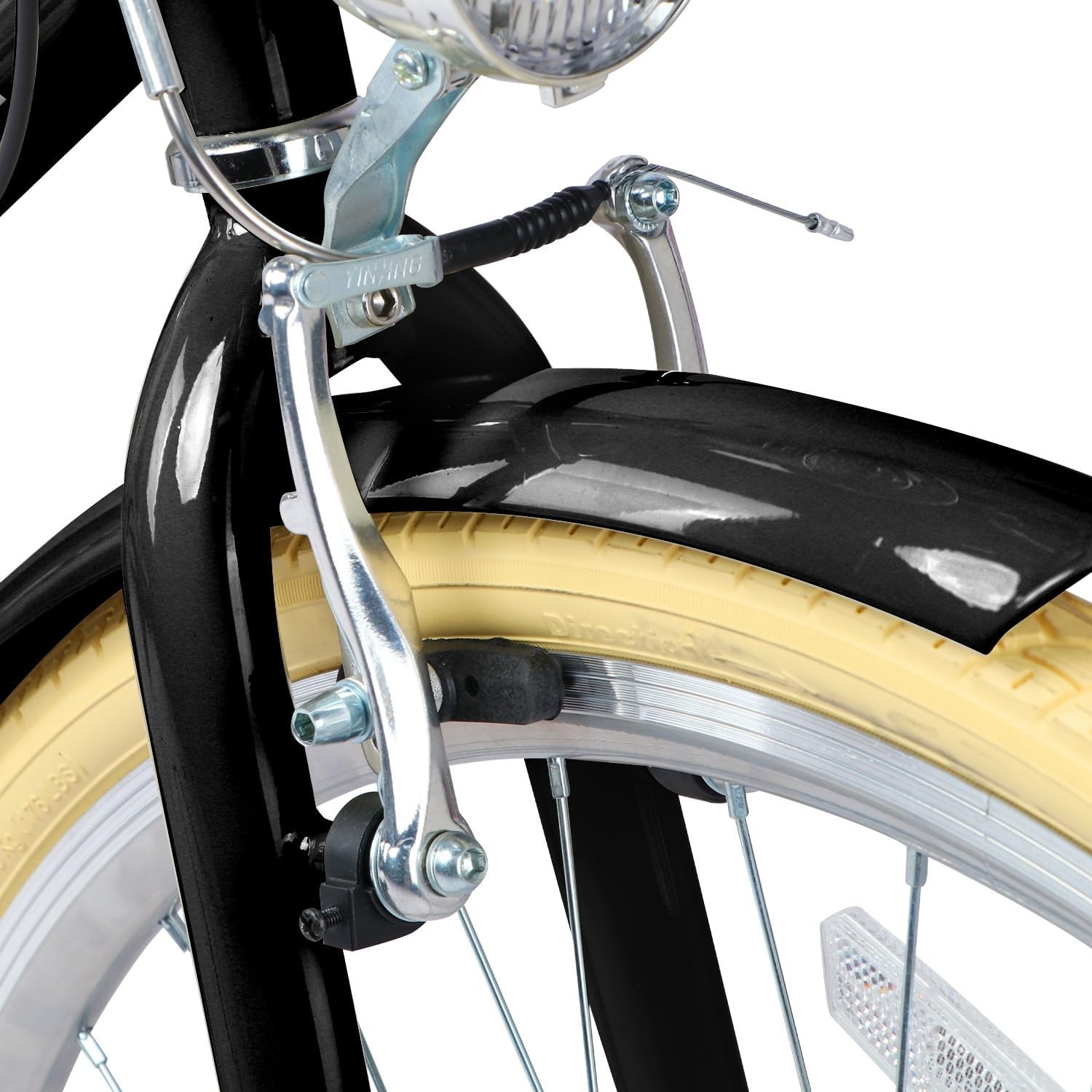 image:imageAVASTA Vela 26 Inch High Tensile Steel Frame Women Female Hybrid BikeBlack Frame with Beige Tires