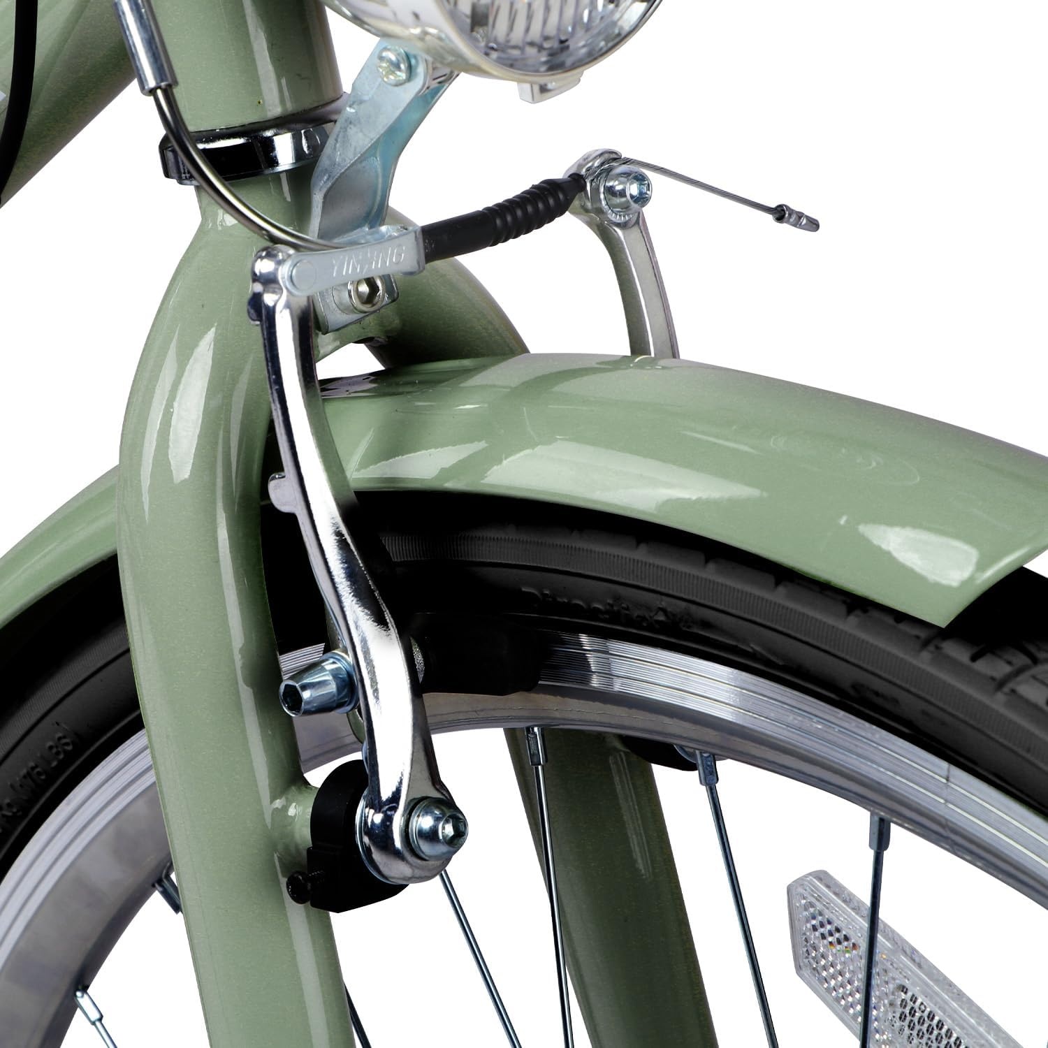 image:imageAVASTA Vela 26 Inch High Tensile Steel Frame Women Female Hybrid BikeGreen Frame with Black Tires