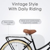 AVASTA Vela 26 Inch High Tensile Steel Frame Women Female Hybrid Bike(Black Frame with Beige Tires)