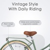 AVASTA Vela 26 Inch High Tensile Steel Frame Women Female Hybrid Bike(Green Frame with Beige Tires)