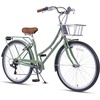 AVASTA Vela 26 Inch High Tensile Steel Frame Women Female Hybrid Bike(Green Frame with Black Tires)