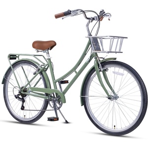 AVASTA Vela 26 Inch High Tensile Steel Frame Women Female Hybrid Bike(Green Frame with Black Tires)