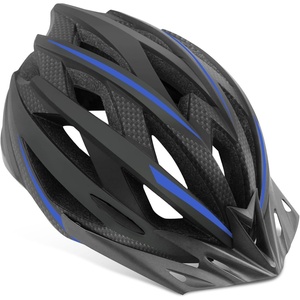 AVASTA Adult Youth Bike Helmet, 55-61 cm, Ages 12+, 0.5 Pounds(200g)(Black with Blue)